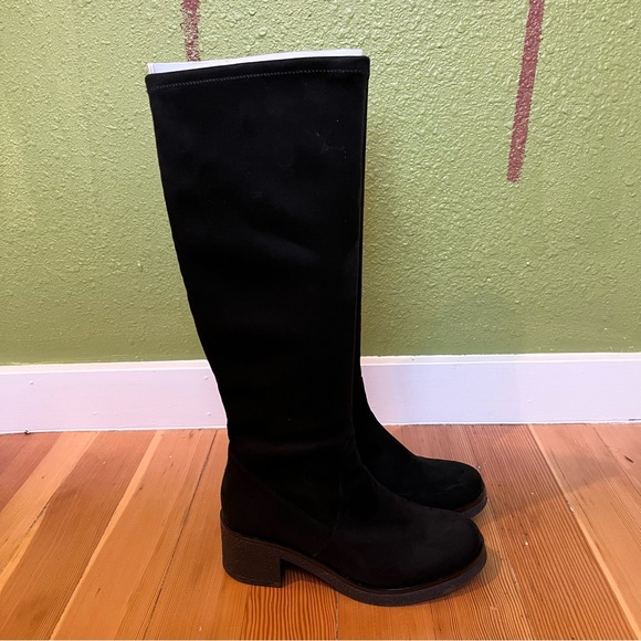 Anthropologie Black Micro Suede Tall Boots - Picture 9 of 9